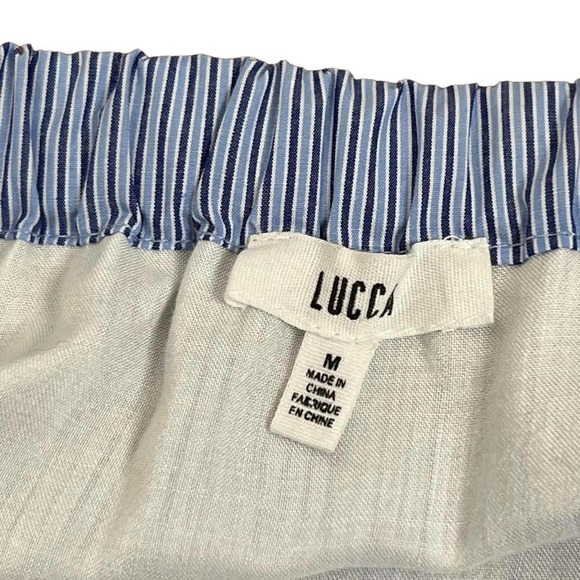 Lucca  Shirt Dress Off Shoulder Blue Striped Nautical Beach Size M‎ - Picture 6 of 11